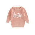 thumbnail image 1 of Faithtur Pull d'Automne pour Bébé Motif Lettre Jacquard à Manches Longues Pull à Col Rond Pull Hiver, 1 of 9