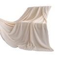 thumbnail image 2 of Frazada Manta de forro polar súper suave y cálida de 150 x 200 cm para sofá cama, color beige liso (1 unidad) JASKFLY, 2 of 8