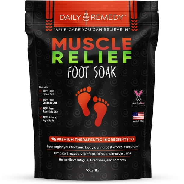 Muscle Relief Foot Soak with Epsom Salt, Made in USA, Soothe Foot Aches, Muscle Pain, Joint