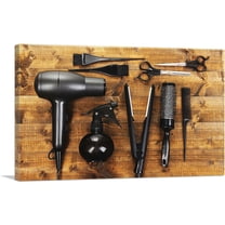 ARTCANVAS Hair Salon Tools Equipment Canvas Art Print - Size: 26" x 18" (1.50" Deep)