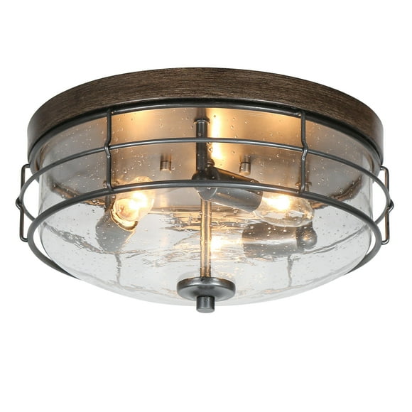 LNC Vigne 3 Lumières 13 Po Bois Brun et Argent Brossé DEL Plafonnier Encastré, Salle à Manger, Vestibule, Chambre Plafonnier Encastré,12.6"P X 4"H,FVUZQRWM14915G8/Walmart Canada