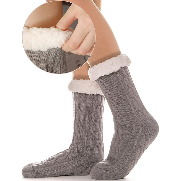 Slipper Fuzzy Socks for Women Fluffy Cozy Winter Thick Warm Sherpa Plush Grips  Socks 