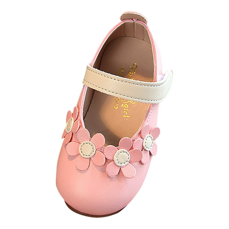 JDEFEG Toddler Shoe Size 12 Girls Fancy Cute Flat Pumps Soft Ballerina  Shoes Flat Elegant Girls School Dress Shoes for Kids Toddler Girl Size 10  Pink 26 
