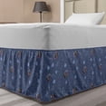 thumbnail image 1 of Nautical Blue Bed Skirt, Underwater with Abstract Fish Bubble Shells and Starfish, Elastic Bedskirt Dust Ruffle Wrap Around for Bedding Decor, 4 Sizes, Violet Blue Brown, by Ambesonne, 1 of 2