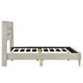 thumbnail image 6 of Upholstered Platform Bed with Rubber Wood Legs,No Box Spring Needed, Linen Fabric,Full Size-Beige, 6 of 9