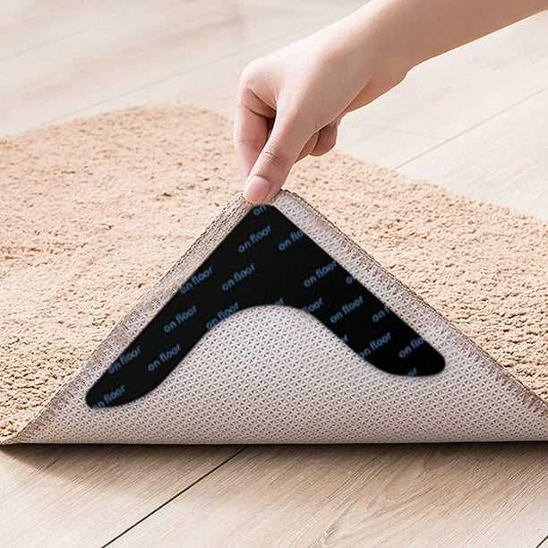 12 Pcs Tapis Antidérapant Réutilisables Lavables - Adhésifs Pour Tapis Sur Parquet, Carrelage Et Sol