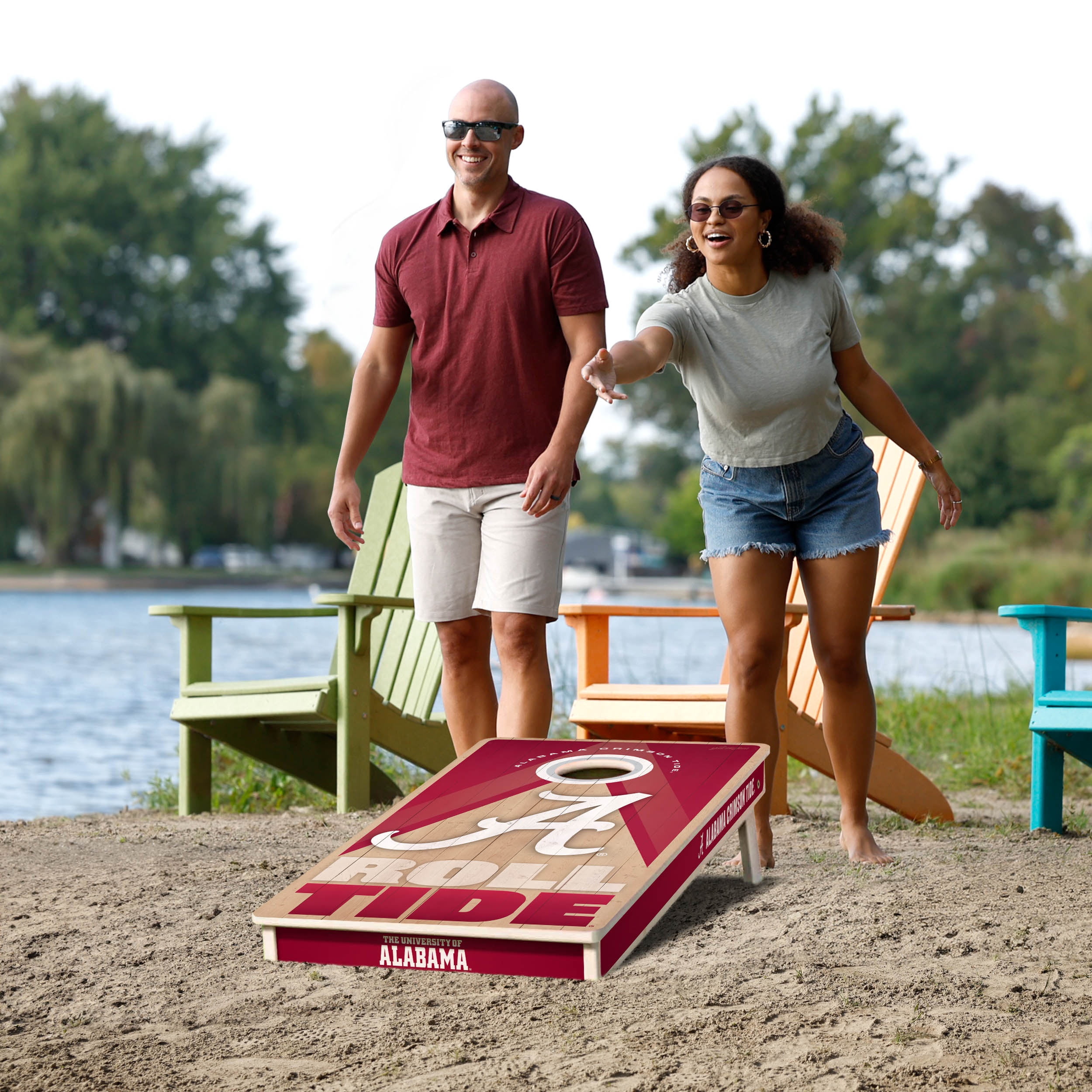 YouTheFan NCAA Alabama Crimson Tide 2X4 Slogan Series Cornhole NO BAGS
