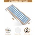thumbnail image 4 of Blue White Plaid Stair Treads for Wooden Steps Indoor Runner Rug Carpet, Gradient Geometric Buffalo Checkered 4 Pieces Peel and Stick Staircase Step Treads Covers Washable Throw Door Mats, 30"x8", 4 of 6