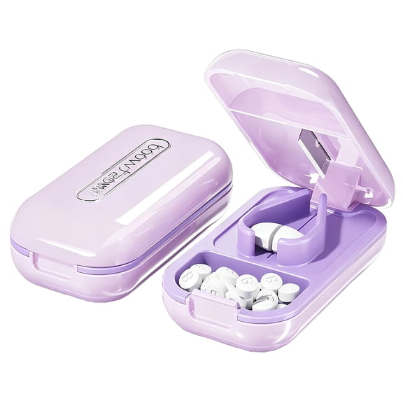 Pill Splitter, Pill Cutter for Small or Large Pills, Cuts Vitamins Tablets, Portable Pill Cutter Cut Pill in Half, Purple