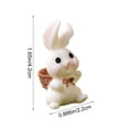 thumbnail image 3 of Luoshdecor Mini Bunny Figurines,Cute Resin Rabbit Miniatures for Cake Toppers, Desk & Car Decorations, 3 of 6