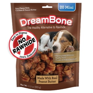 DreamBone Peanut Butter Mini Bones, Rawhide-Free