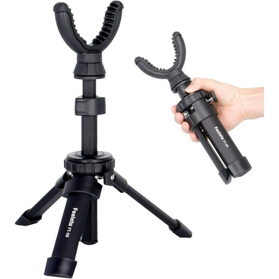 Fooletu Shooting Rest Tripod 360 Rotation V Yoke Stand Aluminum 11-21 Inch