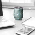 thumbnail image 3 of 12oz Stemless Wine Tumblers Green Butterfly Pattern Vacuum Insulated Stainless Steel Travel Tumbler Cups Mug with Lid and Straw for Champaign,Cocktail,Beer with Cleaning Brush, 3 of 5