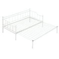 thumbnail image 3 of Twin Size Quality Steel Frame Daybed with Twin Size Adjustable Trundle, Portable Folding Trundle Heavy-Duty Steel Daybed with Pop Up Trundle Bed, No Box Spring Needed(White), 3 of 7
