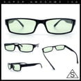 thumbnail image 2 of SA106 Mens Hippie Pimp Color Lens Narrow Rectangular Black Frame Sunglasses Green, 2 of 7