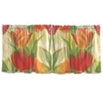 thumbnail image 6 of Ryvnso Tulip Floral Curtains Sets Short Curtain Rod Pocket Half Window Cafe Farmhouse Tier 2 Panels 57"W x 24"L, 6 of 7