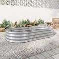 thumbnail image 4 of Oval Metal Raised Garden Bed - 70.86" x 35.43" x 11.42" Outdoor Planter Box for Vegetables, Flowers, Plants - Durable Galvanized Steel, Rust-Proof, Easy Assembly (Silver), 4 of 13