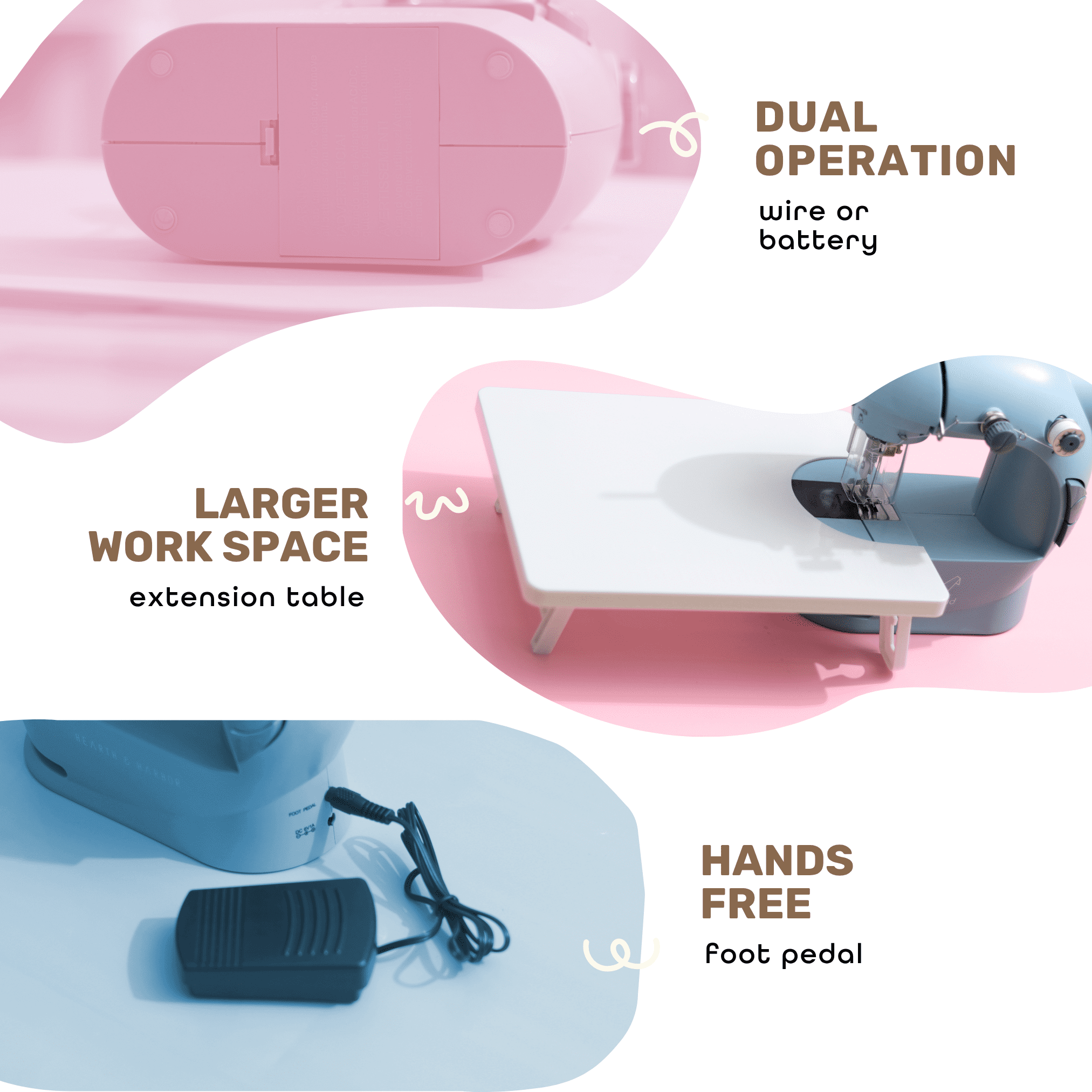 Virtu 48 PC Mini Portable Sewing Machine for Beginner, Kids Sewing Machine and Adults, Green