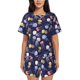 thumbnail image 1 of Balery Colorful Jellyfish Conjunto de Pijama para Mujer con Estampado, Dos Piezas de Manga Corta y Shorts, Ropa de Dormir Suave con Cuello Redondo y Bolsillos-Medium, 1 of 6
