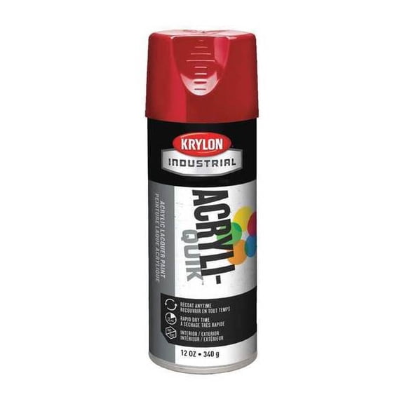 Krylon Industrial Spray Paint, Banner Red, Gloss, Solvent, 12 oz K02108A07