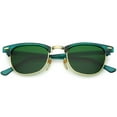 thumbnail image 1 of True Vintage Horn Rimmed Semi Rimless Sunglasses Color Tinted Square Lens 49mm (Green / Green), 1 of 4