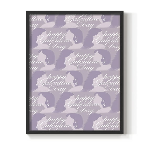 Happy Galentine's Day Collection E Framed Print in Black Solid Wood Framed Print No Nail Hanging