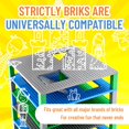 thumbnail image 4 of Strictly Briks Classic Trap & Gap Stackable Baseplates, 100% Compatible with All Major Brands, Blue, Green & Gray, 4 Pack, 2 Base, 2 Trap Door & Gap, 15 Stackers, 10x10 Inches, 4 of 5