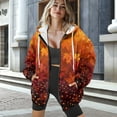 thumbnail image 5 of Garronmavis Fall Leaves Womens Oversized Zip Up Sweatshirt Smooth Trendy Women Long Sleeve Hoodies Comfortable Cozy Long Sleeve Winter Clothing Outfits with Pockets, 5 of 7