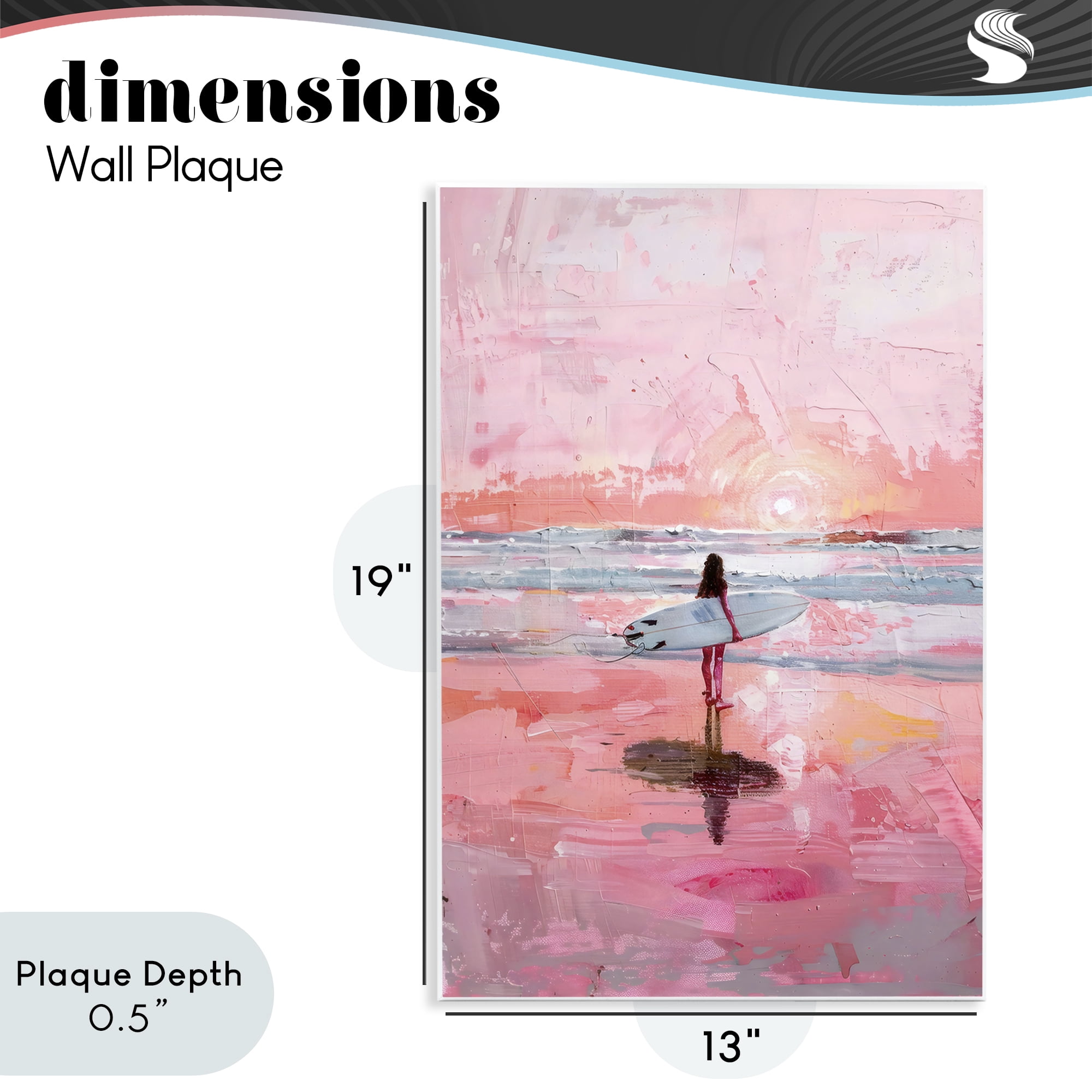 Stupell Industries Surfer at Pink Sunset Wall Plaque Art, design by Creative Studio