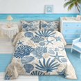 thumbnail image 2 of Manfei Vintage Blue White Starfish Queen Comforter Set for Kids Boys and Girls, Seashell CoralBedding Comforter Set, Reversible 3 Pieces, 1 Comforter and 2 Pillowcases, 2 of 6