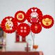 thumbnail image 2 of Abanico de flores de papel para decoración china, manualidades creativas de Año Nuevo para bricolaje en rojo para la vida estilo D, 2 of 8