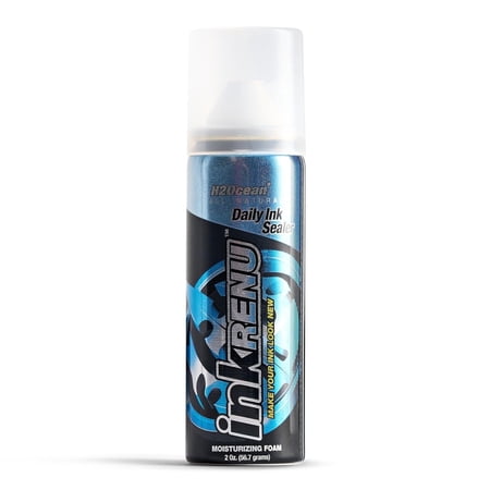 H2Ocean LLC InkRenu Tattoo Ink Color-Enhancing Sea Salt Foam Moisturizing Lotion for Tattoo Aftercare, 2 oz