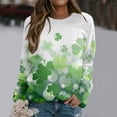 thumbnail image 2 of Leesechin Womens Tops St. Patrick's Day Printed Long Sleeve Blouse Round Neck Pullover Sweatershirt, 2 of 5