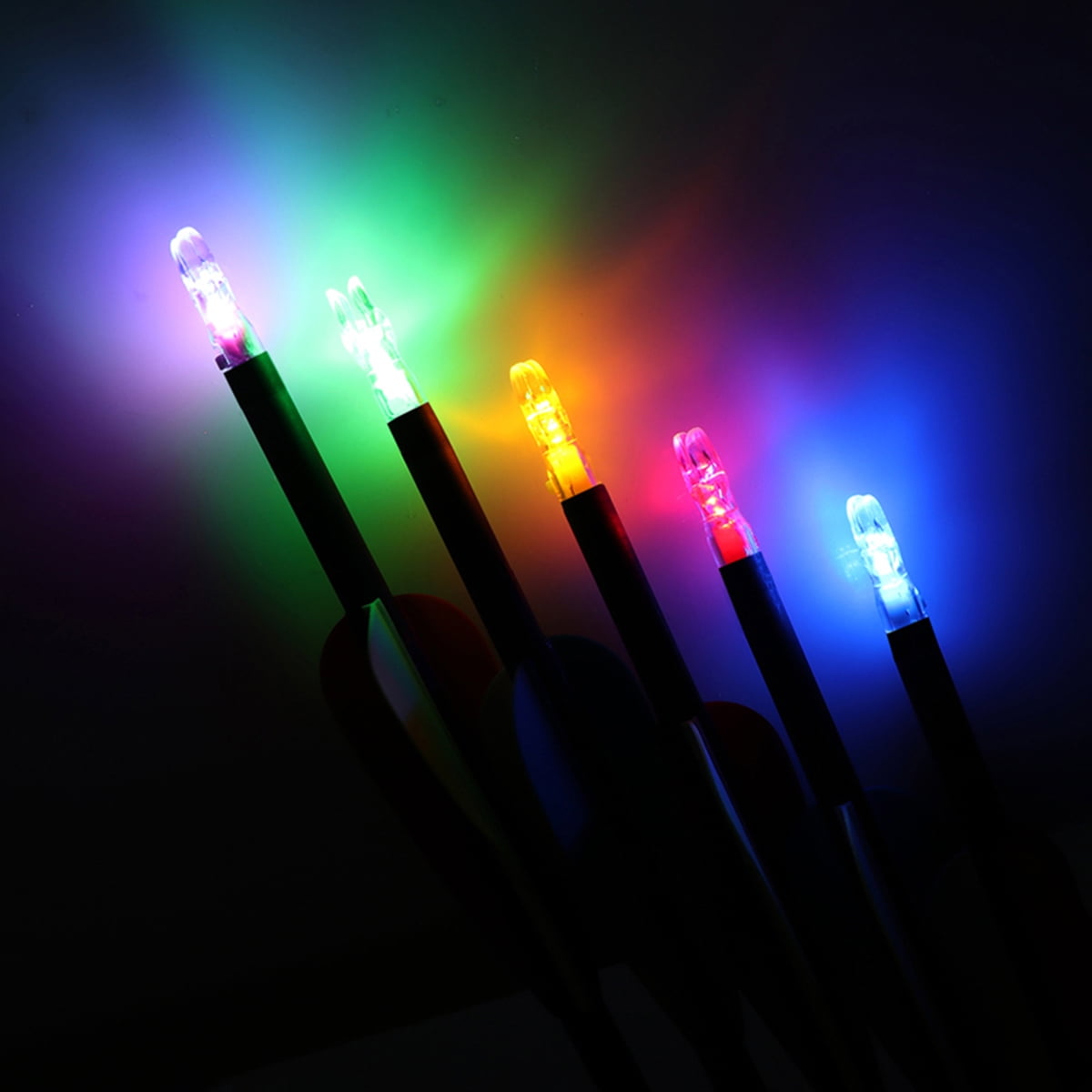 3 Crossbow Arrow Nocks Outdoor RGB LED Flashlights Lighted Fits Bolts Size 6.2mm 