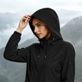 thumbnail image 4 of WRKEKC Windbreaker Jackets for Women Solid Color Long Sleeve Zip Up Hooded Waterproof Windproof Rain Coat with Pockets, 4 of 5
