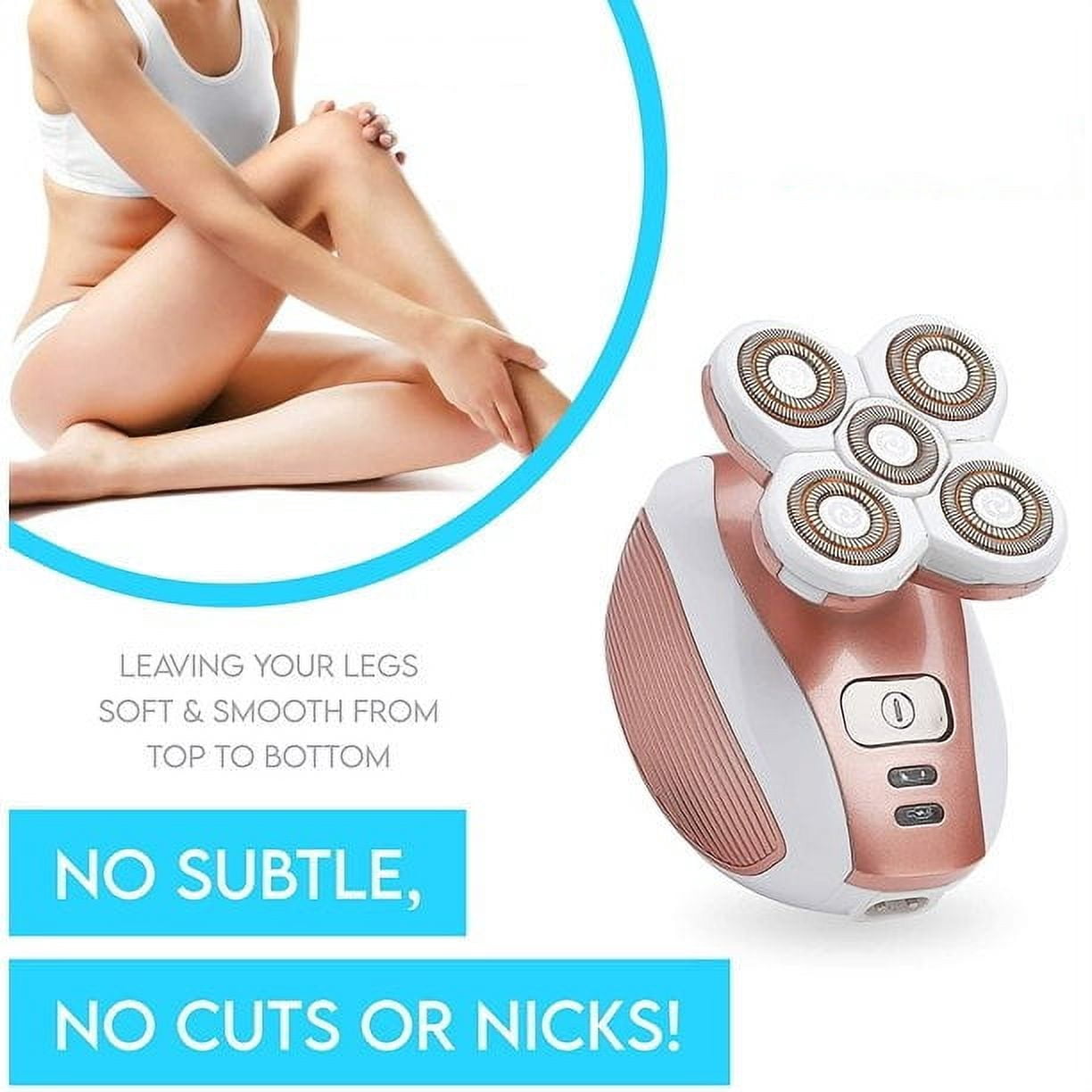 Electric Leg Shaver for Women - Rechargeable Painless Lady Razor for Leg Face Lips Body Underarms Armpit - Female Cordless Bikini Trimmer
