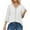 White, variant on Womens Summer Tops Solid Color V Neck 3/4 Length Sleeve Top With Lace Splicing Soft Lightweight Loose Casual Tops For Women