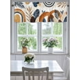 thumbnail image 4 of Curtain Valance for Windows,Mid Century Abstract Geometric Kitchen Valances Rod Pocket Short Curtains,Boho Leaves Nordic Arch Sun Window Treatment Panel for Bedroom Bathroom 54"x18", 4 of 7