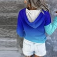 thumbnail image 4 of Scyoekwg Gradient Hoodies for Women Long Sleeve Hooded Sweatshirts Button Collar Drawstring Hoodies Casual Fall Fashion Pullover with Pocket (Blue,L), 4 of 6