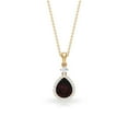 thumbnail image 3 of Rosec Jewels Natural Garnet Teardrop Pendant Necklace - 4 Carat - 12X8mm - Garnet Diamond Necklace - Ready to Gift for Women, 18K Yellow Gold, 3 of 9