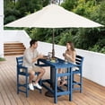 thumbnail image 3 of FUNDAZE 3-Piece Outdoor Bar Set - HDPE Weatherproof Ergonomic Bar Table & 2 Ergonomic Bar Height Stools for Patio, Backyard, Poolside, Navy Blue, 3 of 7