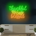 thumbnail image 2 of Craftnamesign Thankful Blessed Neon Sign, Autumn LED Light For Store Home Wall Art, 2 of 5