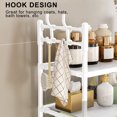 thumbnail image 4 of 3-Tier Over-Toilet Storage Rack with Hooks, Iron Frame for Bathroom Essentials, White, 4 of 9