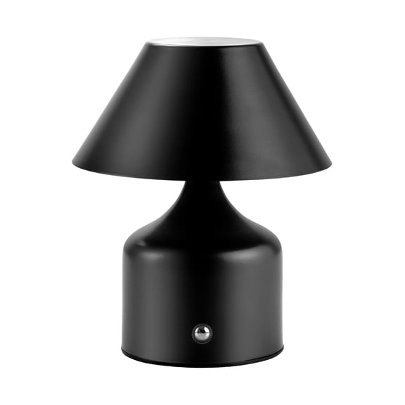 Mainstays LED Portable Cordless Table Lamp with Touch Control, Dimmable CCT, Matte Black, 6 inch