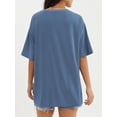 thumbnail image 3 of Women's Oversized T-Shirt Loose Round Neck Short Sleeve Top Summer Casual Shirt 2024 Basic T-Shirt, 3 of 4