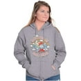 thumbnail image 4 of Smurfs Take Care Of Each Other Zip Hoodie Sweatshirt Women Brisco Brands S, 4 of 5