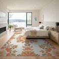 thumbnail image 3 of ODIKA 9'x12' Washable Area Rug Boho Botanical Design With Symmetrical Floral Medallion Peach Fruit Refined for Great Room, Indoor Concept, Large Living Low Pile, Flatwoven, 3 of 7