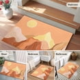 thumbnail image 6 of Mountain Line Bathroom Rug Washable 2x3 Entryway Rug Non Slip Boho Minimalist Landscape Art Sun Orange Front Door Mat Low Pile Indoor Doormat Throw Floor Carpet for Kitchen Bedroom Entrance, 6 of 7