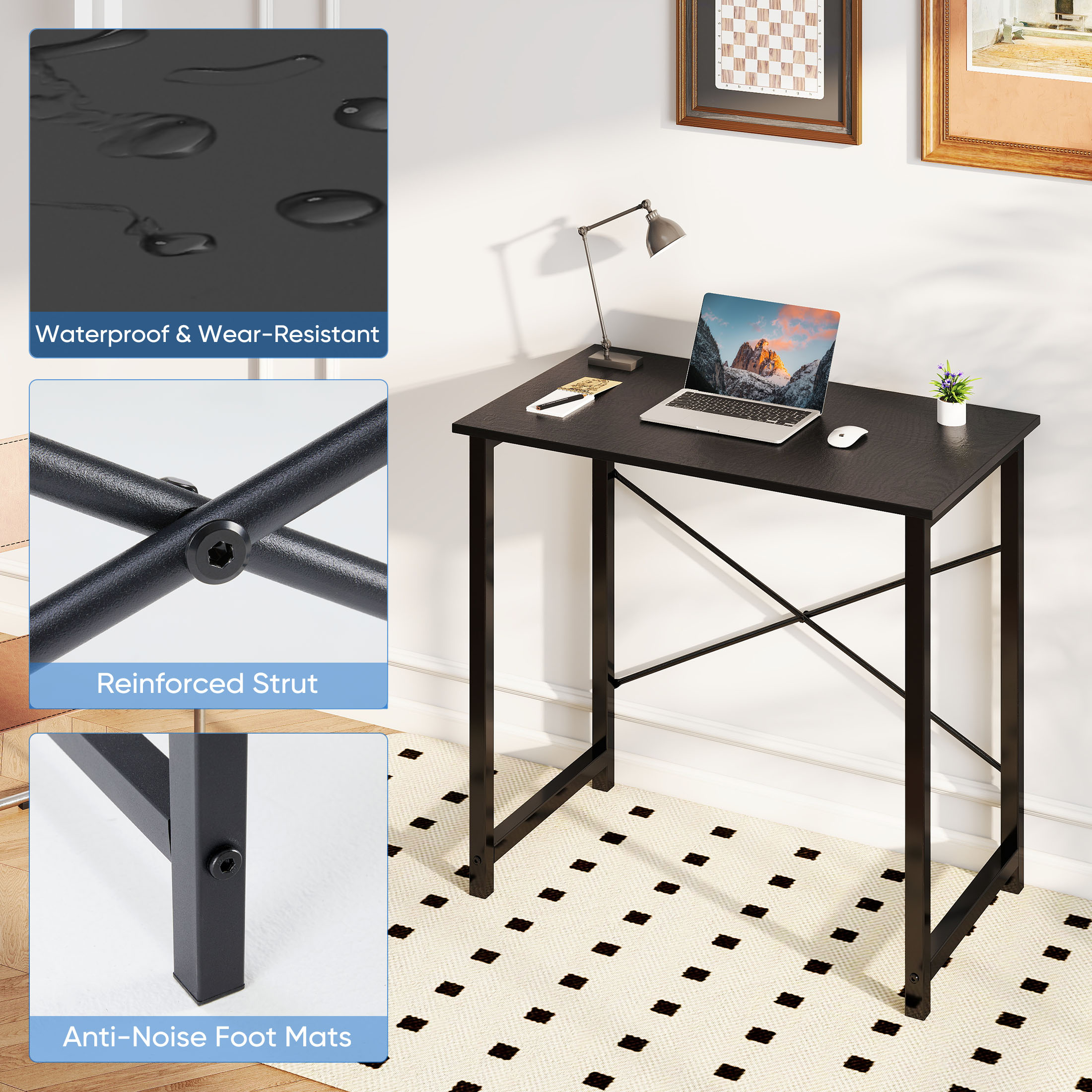 Concetta 31 Inch Computer Desk, Black photo 7