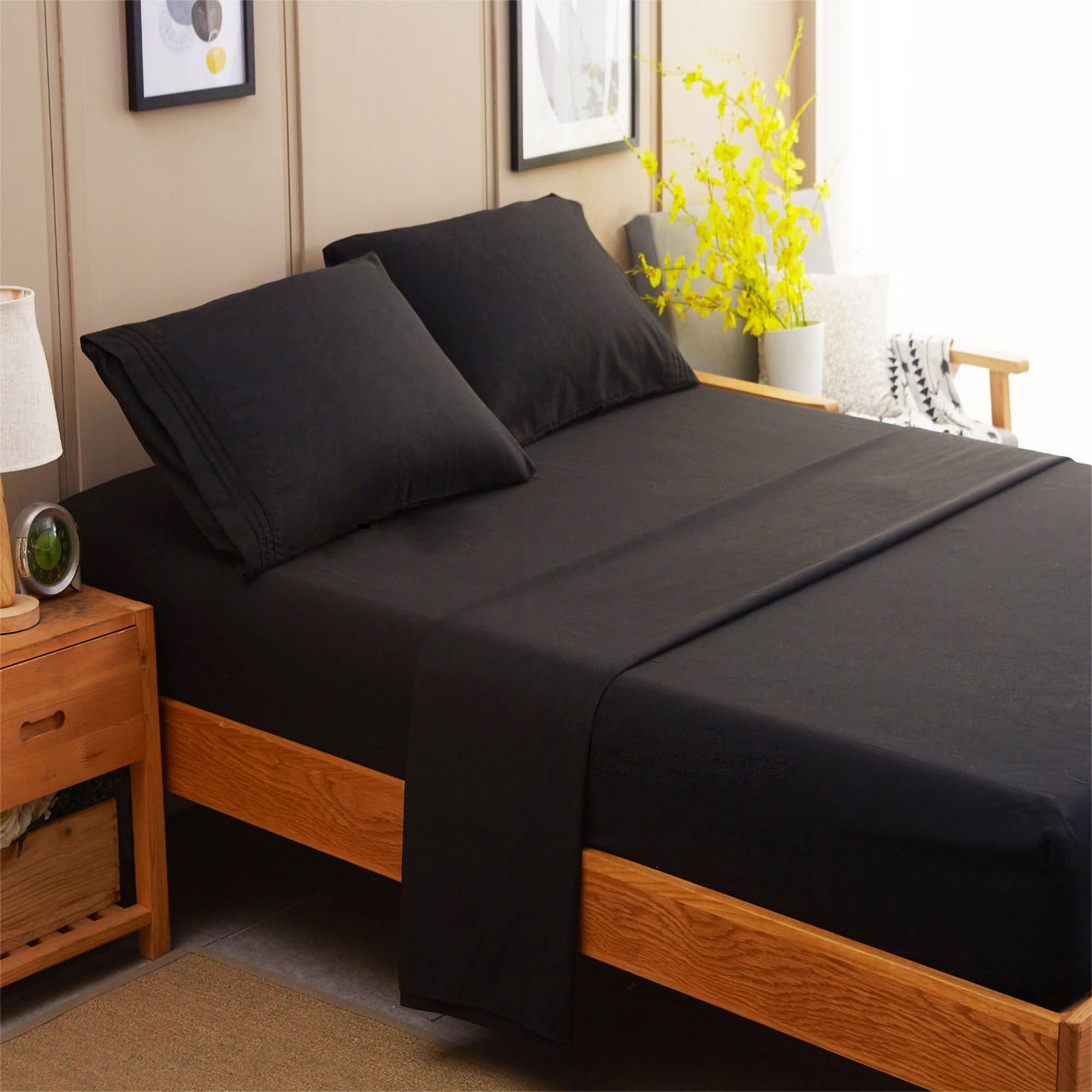 Sonoro Kate 1800 Thread Count Microfiber Bed Sheet Set, Deep Pocket 4